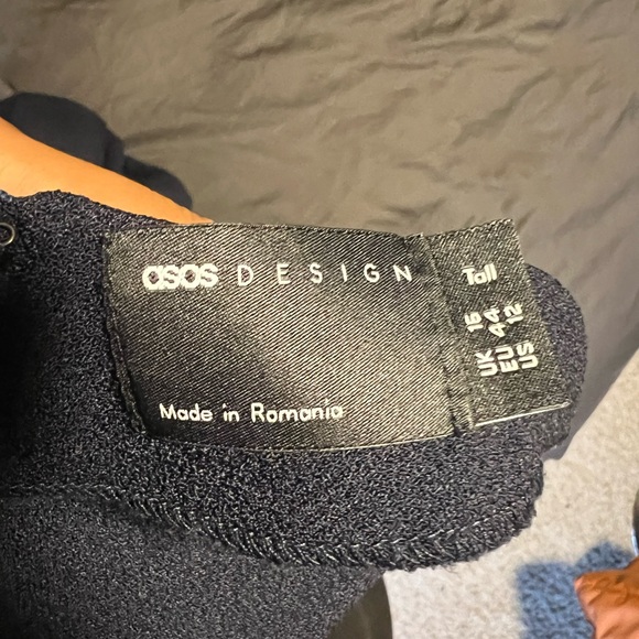 ASOS DESIGN tall wiggle midi dress in navy - Picture 4 of 7